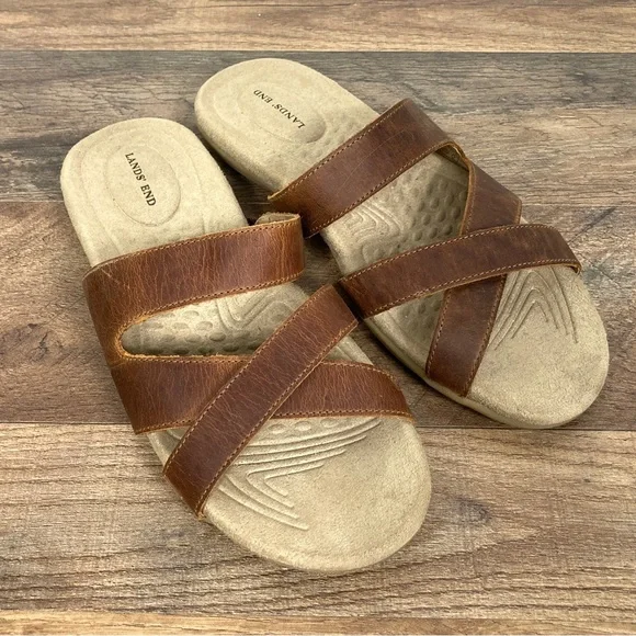 Lands' End Women's Tan Terrain Slide Sandal Size 9 - Picture 3 of 8